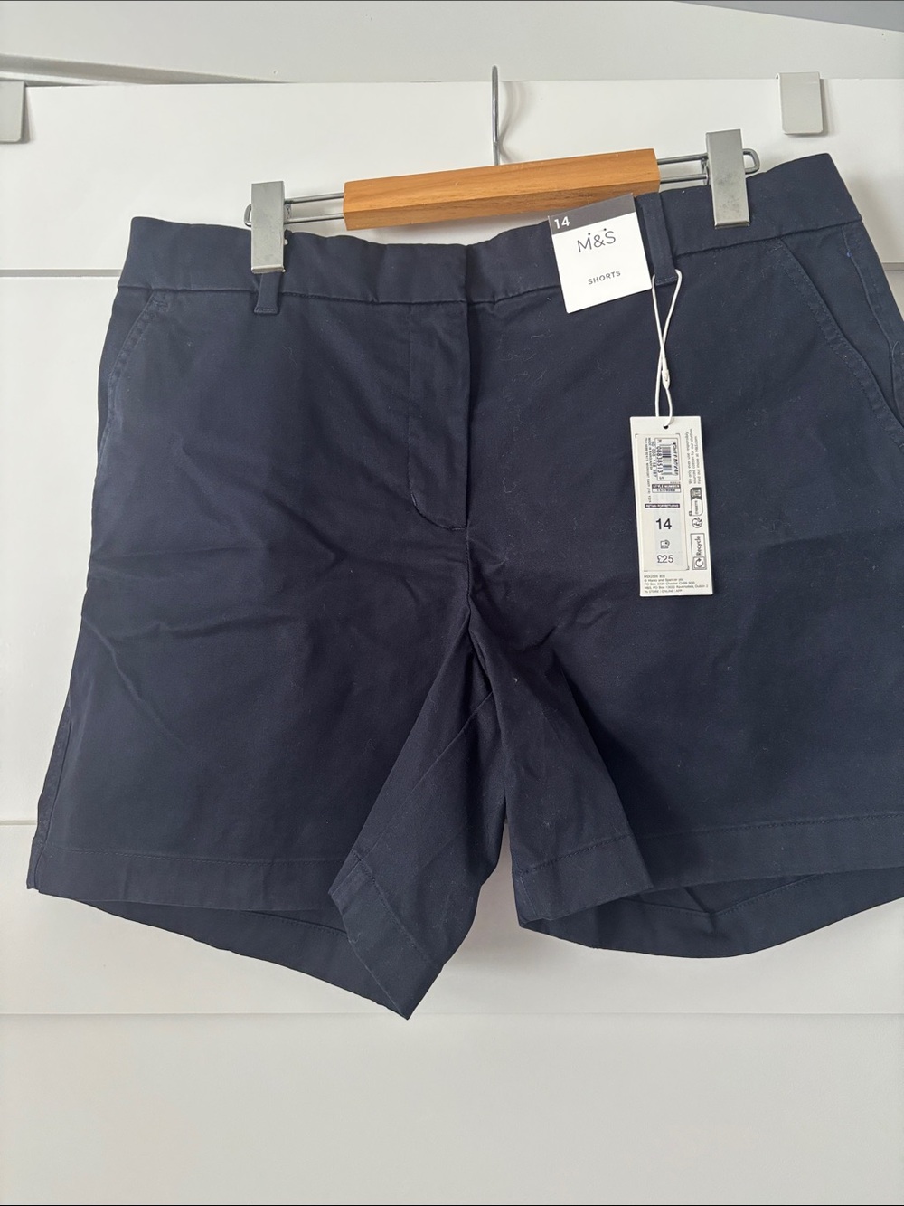 Marks & Spencer Navy Cotton Chino Bermuda Shorts